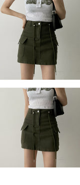 ポリウエストストラップカーゴミニスカート / Poli Waist Strap Cargo Mini Skirt