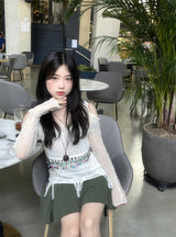 エスニックビンテージニーズニットスリーブレス / Ethnic Vintage Beads Knit Sleeveless