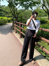 マインミニマルツータックワイドスラックス