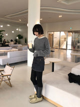 Layering boat neck short knit 