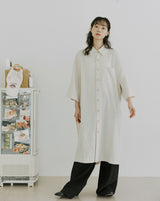 ユニセックスワイドスリーブロングシャツ/unisex wide sleeve long shirts natural