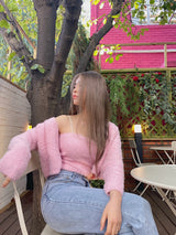 sky pink top cardigan (6676065026166)