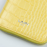 クロコダイルエンボラージウォレット/CROCODILE EMBO LARGE WALLET-LEMON