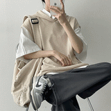 バーギーリネンボキシーフードベスト / Burgy Linen Boxy Hood Vest