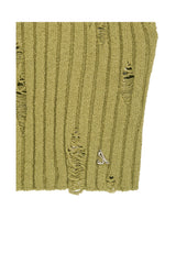 ディストレスドニットノースリーブ / DISTRESSED KNIT SLEEVELESS (MATCHA)