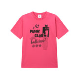 0 6 パンクバンドキャットTシャツ / 0 6 punk band cat t-shirt - PINK