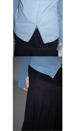 BALACLAVA knit zip up_blue