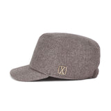 VA Square Stud Wool Bellboy Cap / Brown