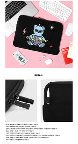 SPACE NIGHT BEAR-BLACK(13INCH NOTEBOOK POUCH) (6615488659574)