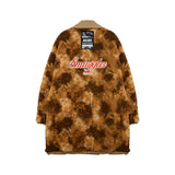 [UNISEX] Reversible Faux Fur and Double-Breasted Padded Coat (Brown) (6656402325622)