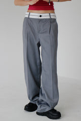 オビカラーマッチングロングスラックス / no.874 obi color matching long slacks (2color)