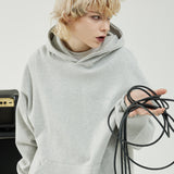 オーバーフィットプリンティングパーカー/OVERFIT PRINTING HOODIE-MELANGE GREY