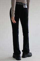 スリップブラックデニムパンツ/no.2330 slip black denim pants