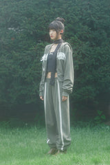LACE  PIGMENT PANTS (KHAKI)
