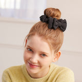CUSHIONY RIBBON HAIR SCRUNCHY (BLACK)