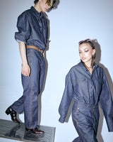 UNISEX LINE STITCH RAW DENIM PANTS M - INDIGO BLUE (6635992383606)