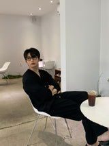 ニューゲントオーシャンアイスプリーツセットアップロングスリーブカーディガン / New Gent Ocean Ice Pleats Set-up Long-Sleeved Cardigan (2 colors)
