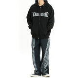 APPLIQUE ZIP UP HOODIE