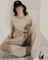 WAFFLE FISHNET SWEATER BEIGE (6691447439478)
