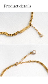 ロゴバーウィズドロップチェーンチョーカーネックレス/Logo bar with drop chain choker necklace