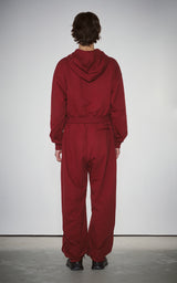 WIDE ZIP SWEATPANTS_DARK RED