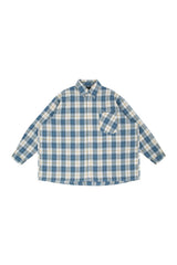 ブルーオーバーフィットチェックシャツ / PRS blue overfit checkshirts