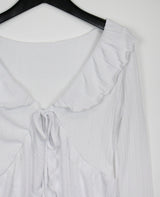 プリーツラッフルカーディガン/Pleated Ruffle Cardigan (4color)