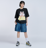 ベイビーフェイスキャットイヤプラグ半袖Tシャツ
