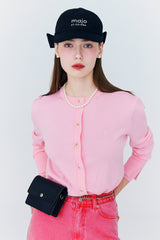 レイヤード スリーブ カーディガン / Layered Sleeve Cardigan [Strawberry Pink]