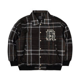 ビッグロゴカラーバーシティジャケット/BSR2223FWJK026 BIG LOGO COLLAR VARSITY JACKET BLACK CHECK