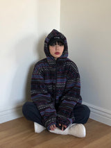 Euclid pattern hood zip up
