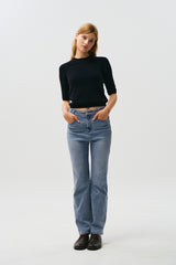 CHERRY SLIM-FIT DENIM PANTS [BLUE]