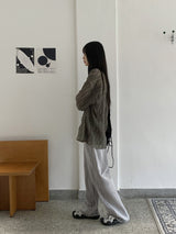 Hilchi See-Through Check Boxy Oversize Fit Long-Sleeved Shirt