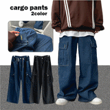 Verto denim cargo string bendable wide pants