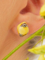 Holiday daily rhombus ceramic earring(YG) (6642400034934)