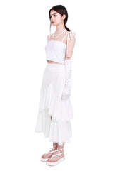 4ウェイマルチトリコットジャージスパンクロップチューブトップ/4-way multi tricot jersey span crop tube top (white)