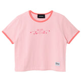 ラビットエモジクロップTシャツ / PINK RABBIT EMOJI CROP T-SHIRT