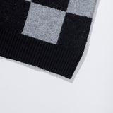 エンブロイダリーポイントチェッカーボードニット / EMBRODERY POINT CHECKERBOARD KNIT - BLACK