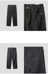 ファストげレイファブリックワイドデニムジーンズ / fast grey fabric wide denim jeans 2color