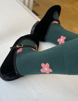フラワーカーペットソックス / flower carpet - dark green