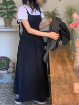 ポエムバックリボンスリムノースリーブドレス / Poem Back Ribbon Slim Sleeveless Dress(2 colors)