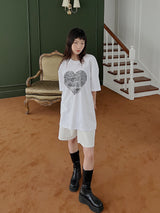 ブラックハートショートスリーブTシャツ / Black Heart Short Sleeve T-shirt (3color)