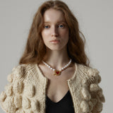 キューピッドハートパールネックレス/Cupid Heart Pearl Necklace_Gold