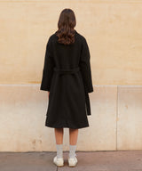 ウールブレンドローブコート/RCH wool blended robe coat black