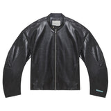 Faux-leather biker jacket