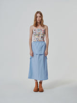 NYLON REVERSE LONG SKIRT (6682318274678)