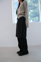 button wrap skirt pants(3colors)