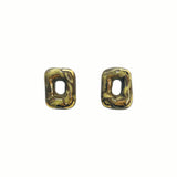 Ceramic Doughnut Marbling earring (square) (6642403639414)