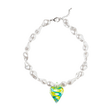 Venetian heart glass pearl necklace