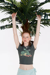 グラフィックポイント半袖ラッシュガード / GRAPHIC POINT SHORT SLEEVE RASHGUARD [CHARCOAL]